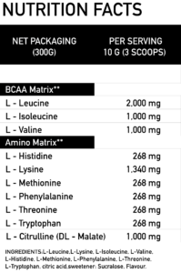 Eaa PRO 300g Nutrition Facts