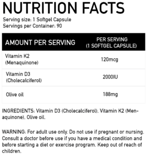 Vitamin-D3-K2-Vitamin nutrition facts