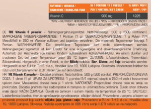 The Vitamin C prah 500g nutritivni sastav
